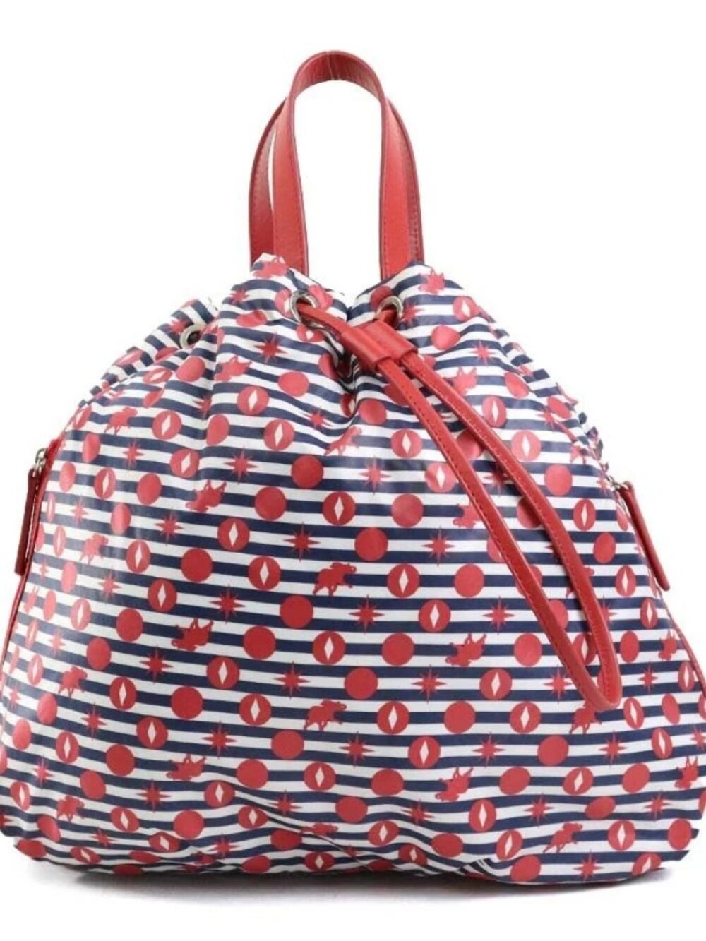HUNTING WORLD Backpack Red/White/Navy Nylon/Leather
